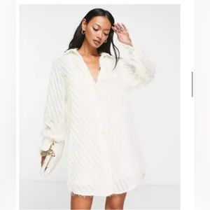 Asos slouchy shirt mini dress fluffy